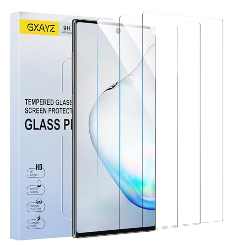 3 Pack Tempered Glass Screen Protector for Samsung Galaxy Note 10,3D Curved Full Coverage, 9H Hardness, Touch Sensitive, Bubble Free