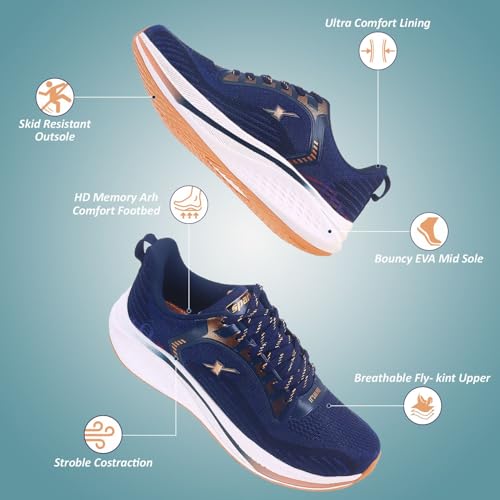 Image of SPARX Sports Running Shoes for Men - Lightweight Breathable Lace-Up Athletic Shoes with Cushioned Comfort, Shock Absorption, Durable Grip, Flexible Sole & Everyday Walking Performance
