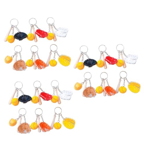 Porte-clés de baseball jaune pendentif sac à dos et décoration tendance