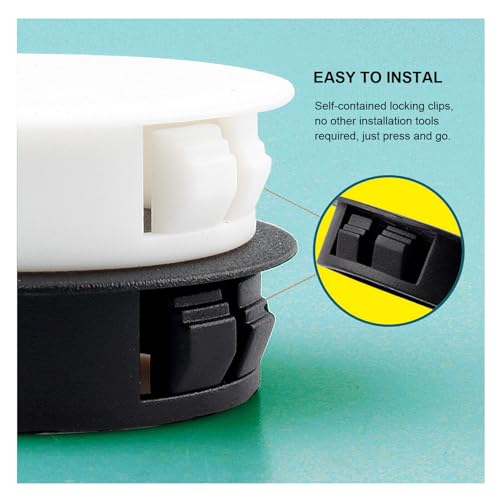Image of 20mm Plastic Hole Plugs, 200 Pcs Black Locking Insert End Cap, Flush Type Covers Plug Stopper for Furniture Shelf Cabinet