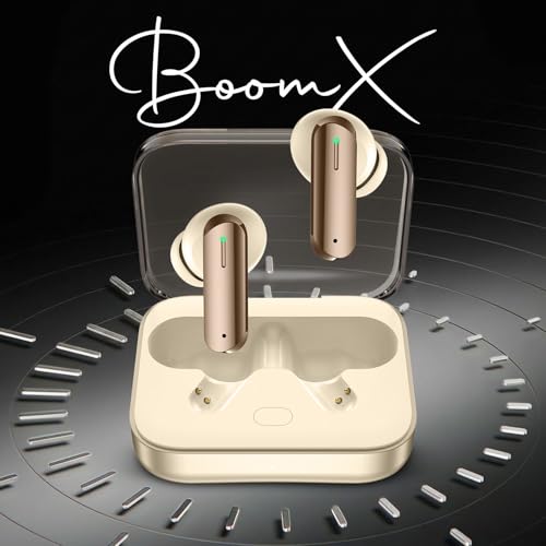Image of Vaku Luxos BOOMX Wireless Earbuds Bluetooth 5.4 TWS Headphones 60H Playback Bass Stereo 13mm Drivers Gaming Low Latency HD Calls Touch Control Fast Charging IPX Waterproof- White