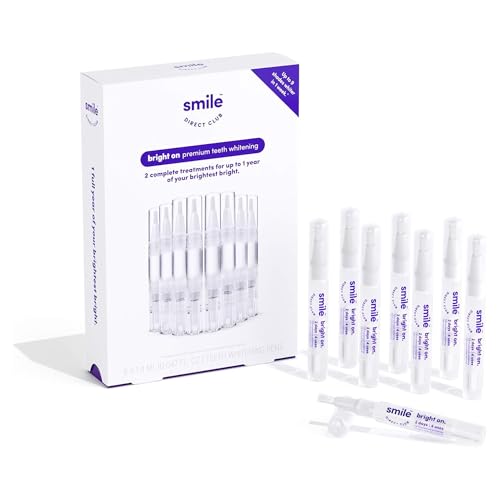 SmileDirectClub Teeth Whitening Kit - 8 1.4ml Gel Pens - Professional Strength Hydrogen Peroxide - Pain Free and Enamel Safe - Up to 9 Shades Whiter in 1 Week