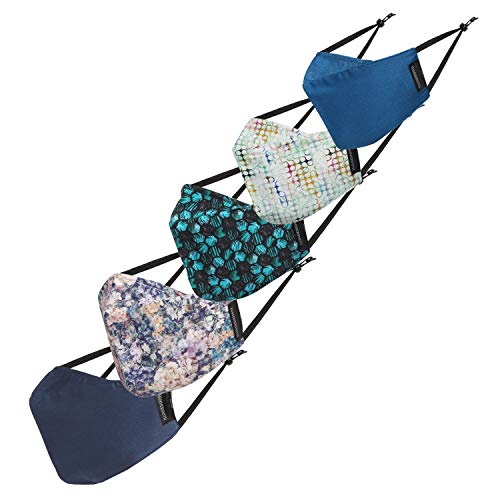 HammerSmith Pack of 5 Digital Printed Cotton Fabric Mask (1601-A-BASICS-5PCK_multicolor)