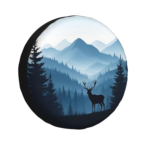 Image of IBILIU Pink Flamingo Spare Tire Cover,Bird Palm Trees Sunset Animal Tire Cover Wheel Protectors Weatherproof Universal Fit for Cars Trailer RV SUV Camper Truck - 15 Inch