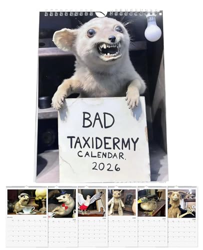 Rudfovn Bad Taxidermy Calendar 2026 Funny Animal Calendar 2026 for Home Decor