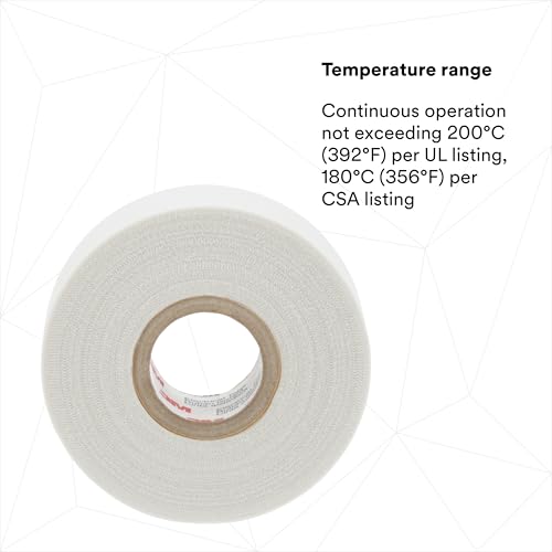 Image of 3M Glass Cloth Electrical Tape 69 with High-Temperature, Thermosetting, Pressure Sensitive Silicone Adhesive, 3 /4 in x 36 yd (108 ft), 1 roll