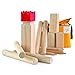CARROMCO Wikingerschach Original - Kubb Schwedenschach Set aus wetterfestem Gummibaumholz, Wikinger Spiel für Kinder und Erwachsene, Holzwurfspiel mit Tragetasche für Garten und Strand, 2-12 Spieler