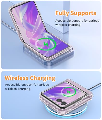 Image of FNTCASE for Motorola Razr 2026 /2025 Case: for Moto Razr 2024 Case Magnetic Clear Cases with Screen Protector Anti Yellowing Cell Phone Cover - Shockproof Protective Bumper Transparent Phonecase
