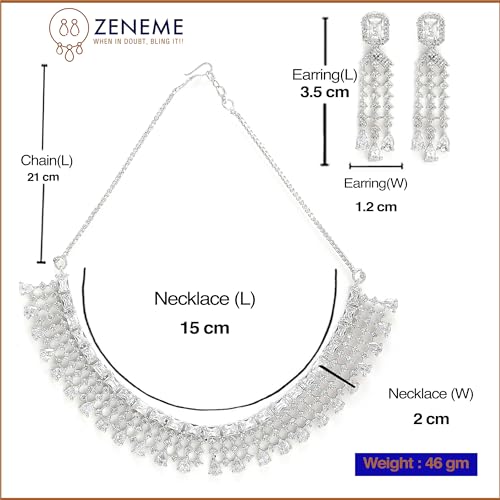 American Diamond Floral Choker Necklace Set