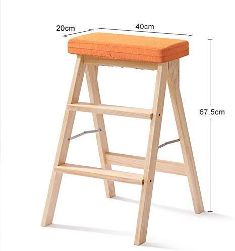 Taburete de madera para evitar caídas con escalera de 3 peldaños integrada 2