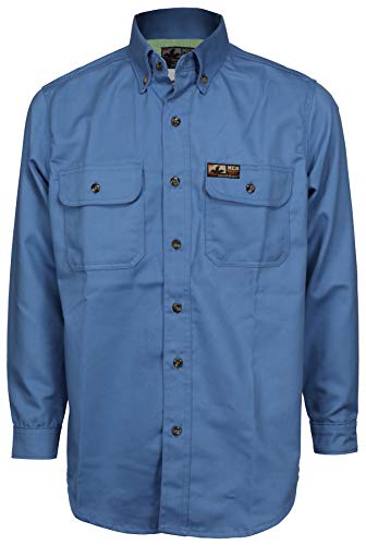 Image of MCR Safety Summit Breeze Flame Resistant FR Long Sleeve Shirt, 7-Ounce Cotton, Vents, Men's Work Shirt, Blue, X-Large Tall