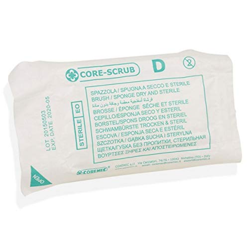 GIMA - CoreScrub, Kit per Pulizia Mani, Unghie e Braccia in Sala Operatoria, Spazzola, Spugna con Pulisci Unghie, Sterile, Dispenser da 30 Kit Singolarmente Sigillati