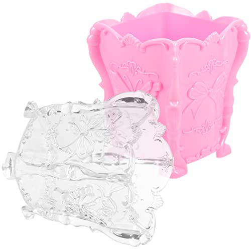Healvian 2 Pièces Organisateur de Pinceaux de Maquillage Support Transparent et Rose pour Pinceaux et Rangement Pratique et Décoratif pour Accessoires de Maquillage et Fournitures de Bureau