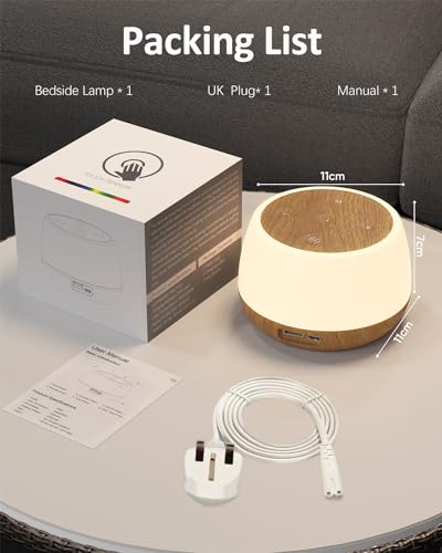 LED Bedside Lamps with 20W USB Charging Port, Table Lamp with Colour Changing, Touch Lamps Bedside Dimmable Night Light with Timer & Memory for Living Room Bedroom Office Nursery