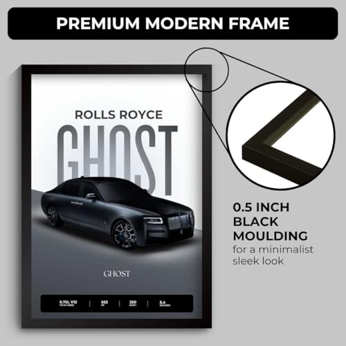 Image of Rolls Royce Ghost Poster | Framed Poster of Rolls Royce Car A4 Sized (31 x 23 cm) for Wall, Gift for Boys, Car Posters | Supercar Luxury Frames Hanging, Room Decor, Gifting | RR Ghost (F 080)