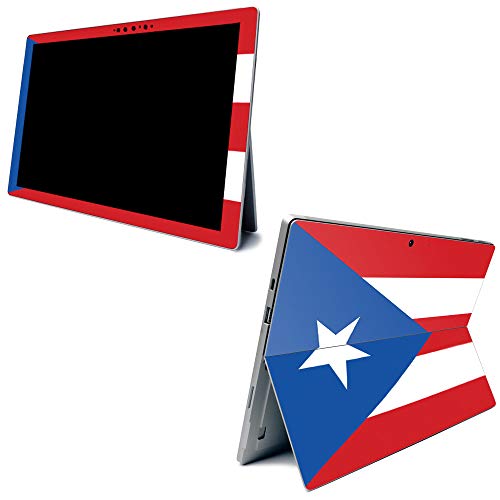 Image of MightySkins Carbon Fiber Skin for Microsoft Surface Pro 7 - Puerto Rica Flag | Textured Carbon Fiber Finish | Easy to Apply, Remove, and Change Styles | Made in The USA
