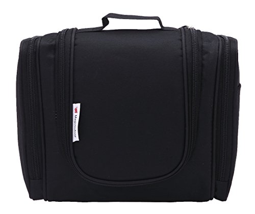 Magictodoor Toiletry Bag Travel Cosmetic Bag Bathroom Case with a Hook, Black