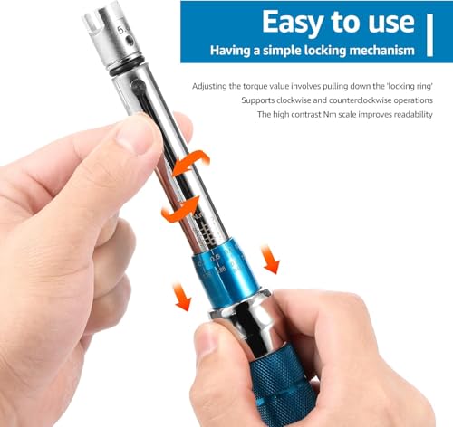 PEIZHIYC Clé Dynamométrique pour Vélo et Moto 2-10 NM Précision ±4% Clé Dynamométrique avec Boîte de Rangement pour Vélos Route y Montagne, Moto – vue 3