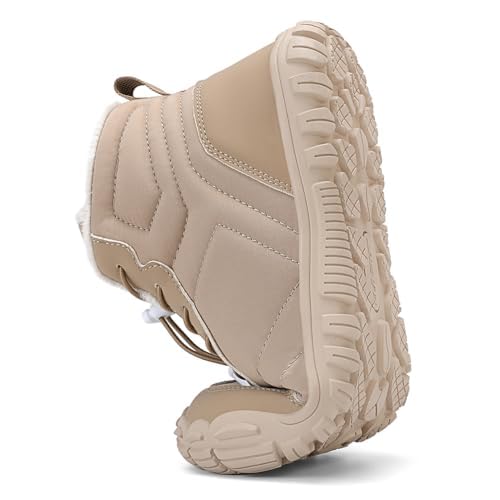 FLARUT Scarpe Invernali a Piedi Nudi Uomo Donna Barefoot Scarpe Foderate Caldo Scarpe a Punta Larga Resistenti all'acqua Scarpe da Trail Running Trekking InvernoStivali