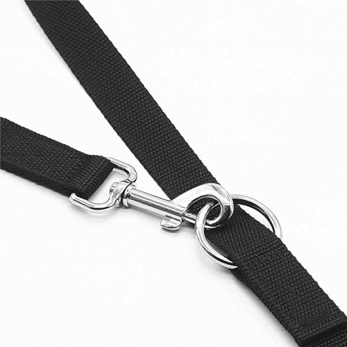 Hundeleine 2.55M Verstellbare Schleppleine mit 2 Karabiner, Verdickte Führleine Doppelleine, Freihandleinen, Übungsleine aus Nylon, Schwarz