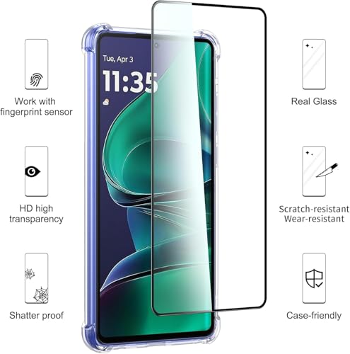 Image of Back Cover Case + Screen Protector for Motorola Moto Edge 60 Stylus 5G | Transparent Mobile Phone Back Cover Case for Motorola Moto Edge60 Stylus | Edge 60 Stylus 5G TPU Transparent Case