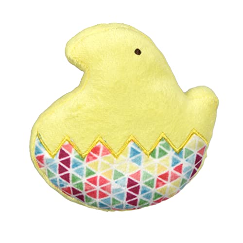 Peeps for Pets Chick 5 Inch Flattie Plush Dog Toy, Yellow | Small Yellow Stuffingless Dog Toys for All Pets | Soft Fabric Flat Dog Toy from Peeps | Chew Toys for Dogs