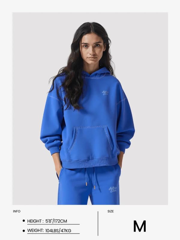 Aelfric Eden Tuta da jogging da donna, per il tempo libero, unisex, oversize, tuta sportiva in pile, con cappuccio, con gamba larga, abbigliamento sportivo
