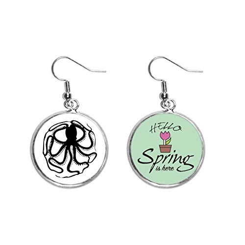 Pendientes de pulpo negro joyas de temporada de primavera moda