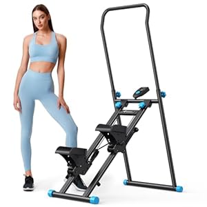 MERACH Stairmaster for Home Gym Exercise, New Version Vertical Stair Climber for Full-Body Workout, Compact Folding Stair Stepper with Adjustable Resistance& Pedals, Extended Step Range