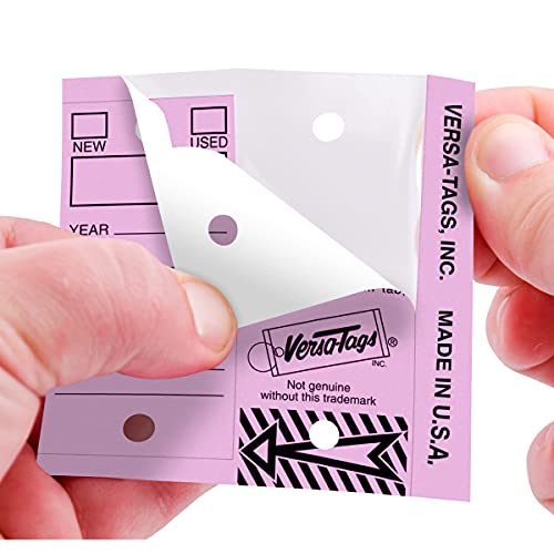 Image of Versa-Tags 250 Per Box, Self-Protecting Paper Key Tags with Chrome-Plated Split Rings Perfect for Car Truck Or RV Dealers Lilac