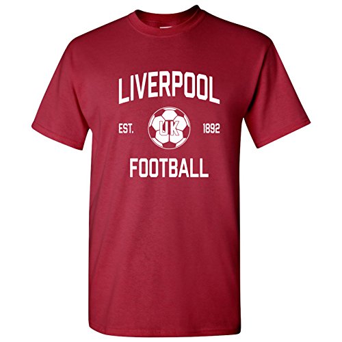 UGP Campus Apparel Liverpool UK Home Kit World Classic Soccer Football Arch Cup T Shirt - X-Large - Cardinal