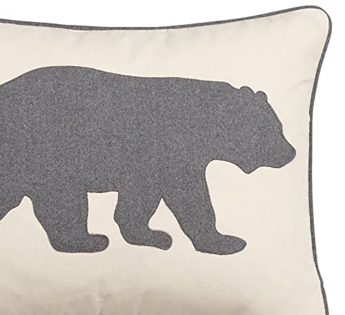 Image of Eddie Bauer Home Throw Pillow with Zipper Closure, Perfect Luxurious Bedding Set for Bed or Sofa, 16 inch x 20 inch, Bear Twill Grey