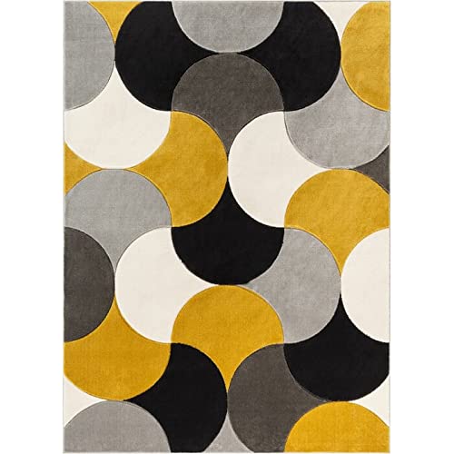 Image of Modern Contemporary Handmade Tufted Woolen Carpet for Living Room Bedroom and Hall Size 8 x 10 Feet Color Multi