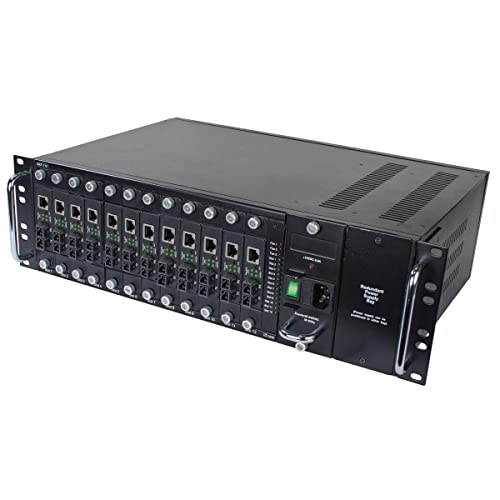 Tripp Lite 12-Slot Fiber Media Converter Chassis for Select N784-H and N785-H Models, Convert to SC, ST & SFP Fiber Types, 3U Rack Mount, Compatible with AC or DC Power, 1-Year Warranty (N785-CH12)