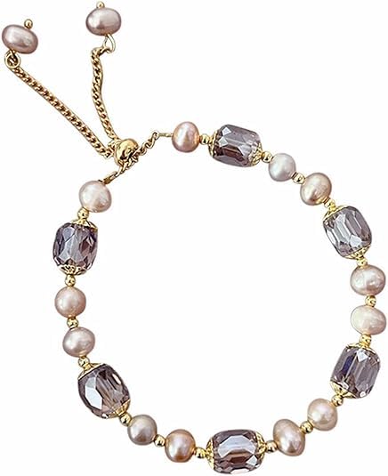Pearl Bracelets for Women,Freshwater Pearls Crystal Bracelet Boho Bracelets Bead Bracelet Gifts