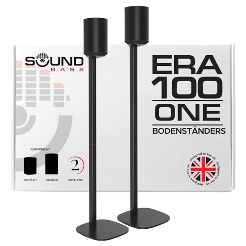 Sound Bass ERA 100 Bodenständer Doppelpack (2 Stück) Kompatibel mit Sonos ERA100 & ERA 100 SL Sonos ONE & Play:1 Lautsprecher Zubehör Enthalten Entworfen in Großbritannien Doppel Paar (Schwarz)