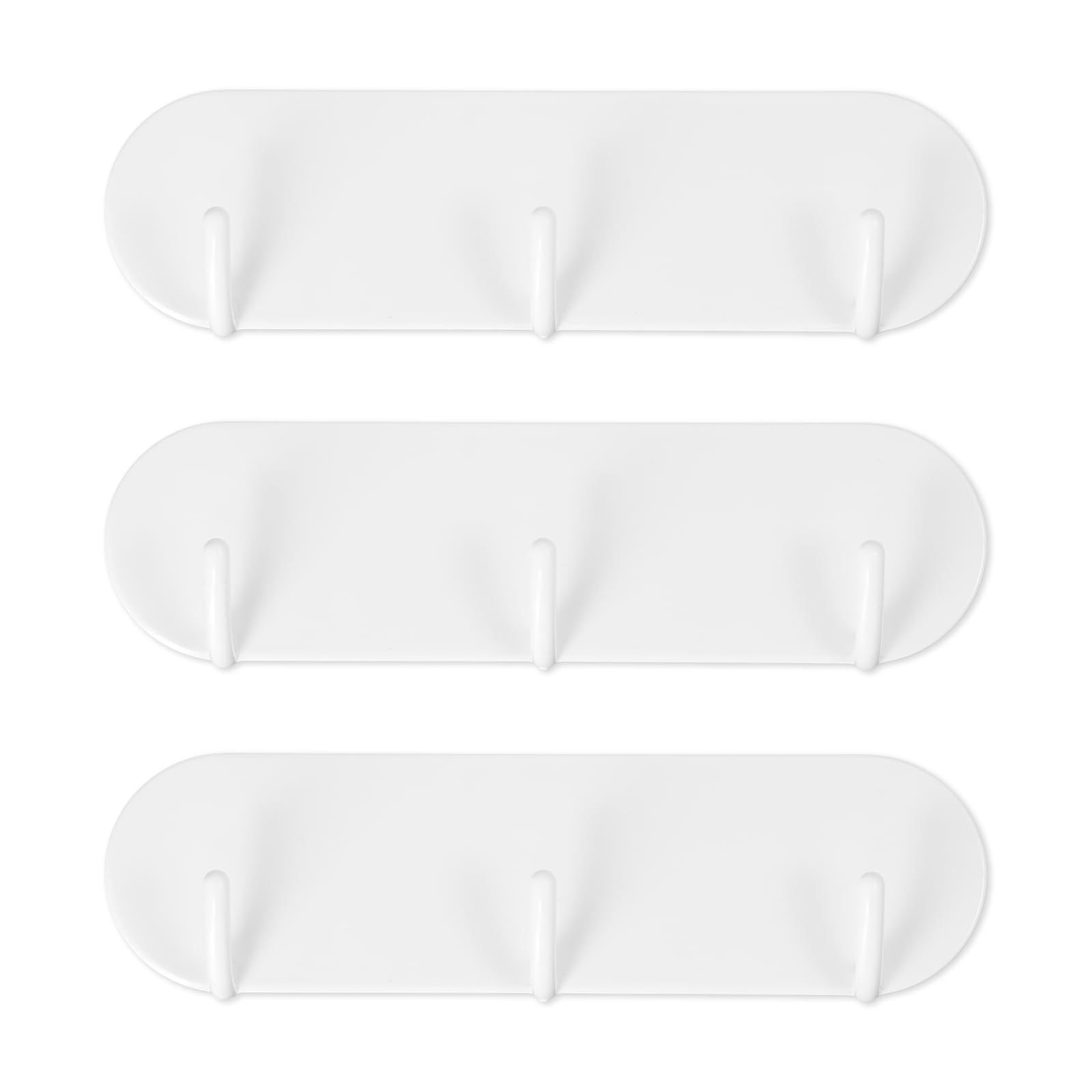 Hontaog 3-Pack Magnetic Fridge Hooks, 3-in-1 Row Key Holder, Magnetic Key Rack for Kitchen Home Storage & Metal Surfaces