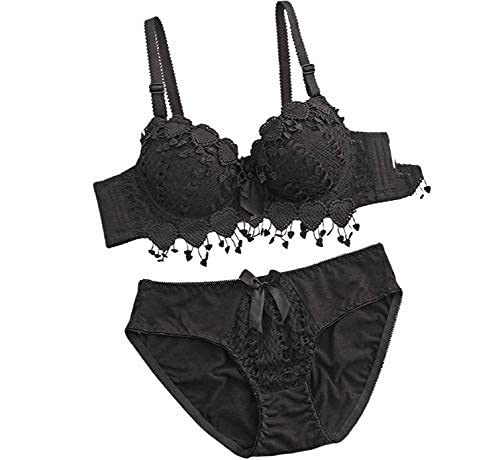 INNERSTYLE Elegant Lace Push Up Bra Panty Set Bridal Set Underwired Lingeri Set for Women Solid Padded Set Honeymmon Bikini Set
