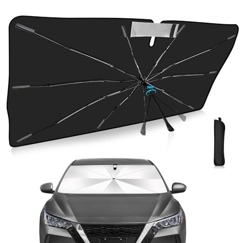 Veenjoy Windshield Sun Shade Umbrella Custom Fit for Nissan Sentra 2020-2025 Foldable UV Protection Car Cover, Emergency Rain Shield & Dashboard Protector - Durable Auto Accessory