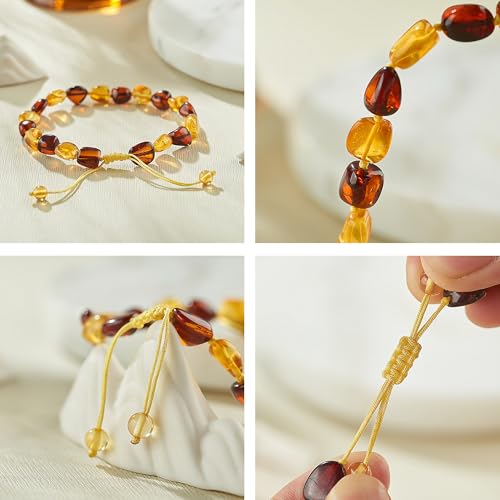 Baltic Amber raw Bracelet Gift Set -100% Certified and Authentic Premium Quality Raw Baltic Amber-True amber stone beads2