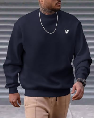 Image of Noble Monk Men's Round Neck Sweatshirt | Casual Long Sleeve Pullover | Regular Fit Winter Wear Top | Stylish Daily Outerwear