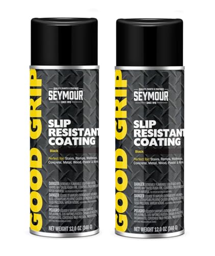 16-83 – Good Grip Slip-Resistant Spray Coating — Black (12 oz, 2-Pack / 24 oz Total) | Textured Traction Finish for Decks, Walkways & Steps | Quick-Dry Formula