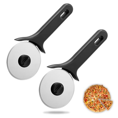 2 Piezas Cortador de Pizza de Rueda, Cortador de Pizza de Acero Inoxidable Premium, Rueda de Pizza de Corte Super...
