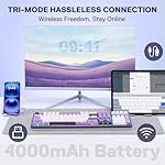 Redragon K745 PRO Wireless Gasket RGB Gaming Keyboard, 108 Keys Mechanical Keyboard w/Extra 4 Hotkeys, Hot-Swap South-Facing LED Socket, 5-Layer Noise Dampening, Round PBT Keycaps, Mint Mambo Switch - Image 3