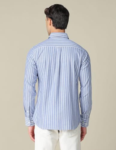 Image of U.S. Polo ASSN. Striped Regular Fit Shirt for Men - 100% Cotton, Breathable & Comfortable, Full Sleeves Casual Shirt for Men