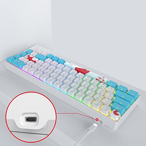 Image of Fogruaden 60% Mechanical Gaming Keyboard, 68 Keys, RGB Backlit, Compact 60 Percent Wired Keyboard for Win /Mac PC Gamer, Easy to Carry on Trip (68Sea-RedSwitch-RGB)