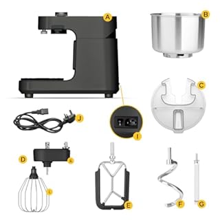 Ooni Halo Pro – Macchina Professionale a Spirale da 7,3 L con Accessori, 58 Velocità – Ideale per Impasti di Pane e Pizza – Colore Grigio Antracite