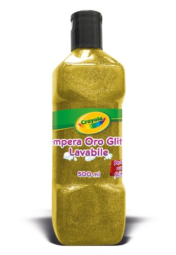 CRAYOLA 3931 - Tempera Glitter Lavabile Oro, 500