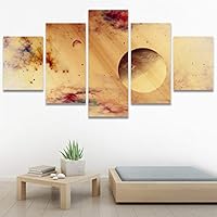 SIGNWIN 5 Panel Canvas Wall Art Modern Art Astronomy & Space Contemporary Cosmic Dramatic Mixed Media Multicolor for Home Decorations Ready to Hang - 60
