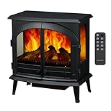 Dimplex Emberly Chimenea Electrica – Chimenea Electrica Decorativa de Tres Lados con Calefactor y Efecto de Llama Optiflame – Calefactor de 2 kW Activable – Inluye Mando a Distancia y App